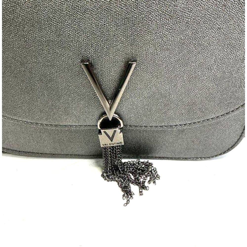 Mario Valentino Metallic Pewter PVC Chain Crossbody with Wallet - Picture 4 of 6